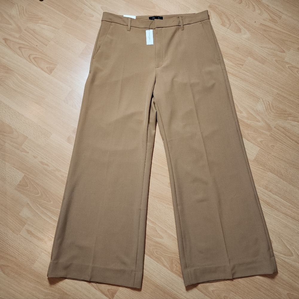 NWT Banana Republic Wide-Leg High-Rise Sculpted Trouser Tan Beige Size 14
